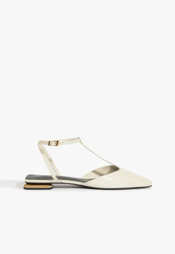 Allure T Patent Flat - White