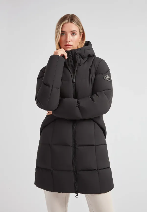 Black Star Puffer Down Coat Black