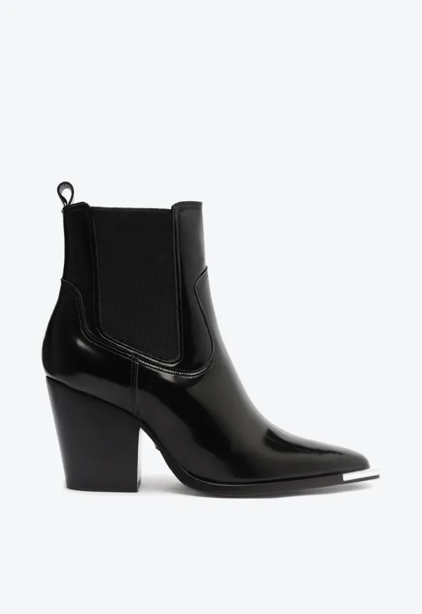Brandy Leather Bootie - Black