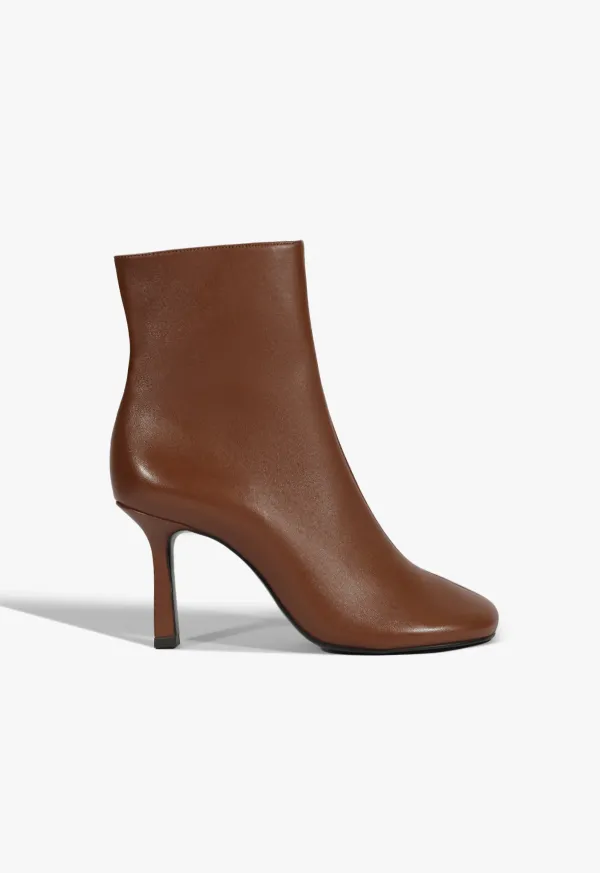 Brielle Leather Bootie - Brown