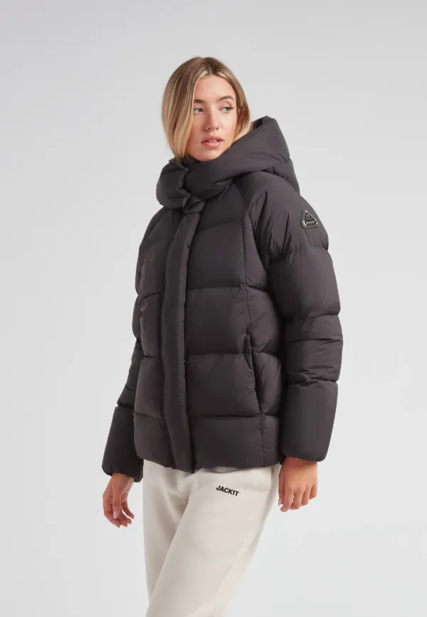 Cloud Prime Longline Down Puffer Jacket Black - Black/Stone