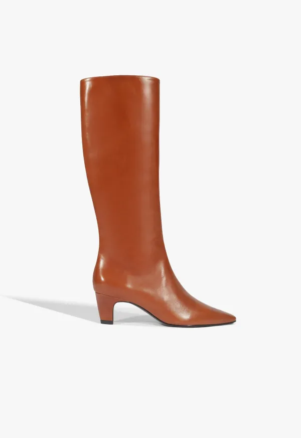 Dellia Up Casual Leather Boot - Cognac