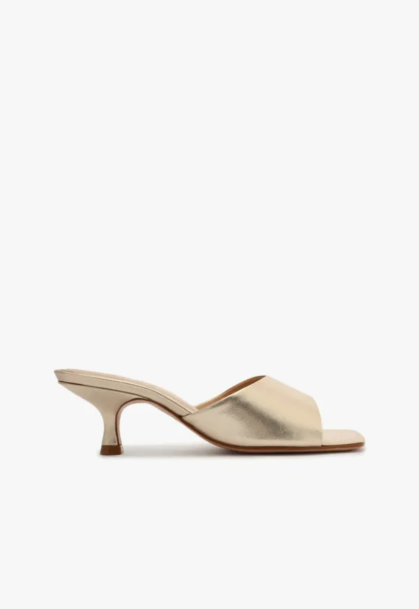 Dethalia Metallic Leather Sandal - Platina Gold