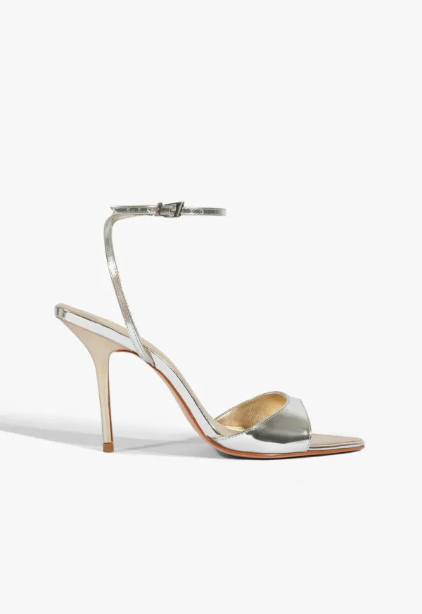 Elodie Buckle Metallic Sandal - Silver