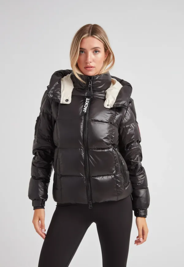 EZ Boxed Racer Down Puffer Jacket Lux Black - Black Shine