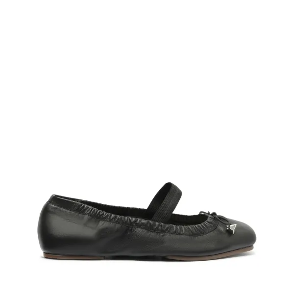 Fanny Leather Flat - Black