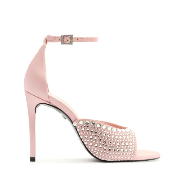 Louise Satin Sandal - Misty Rose