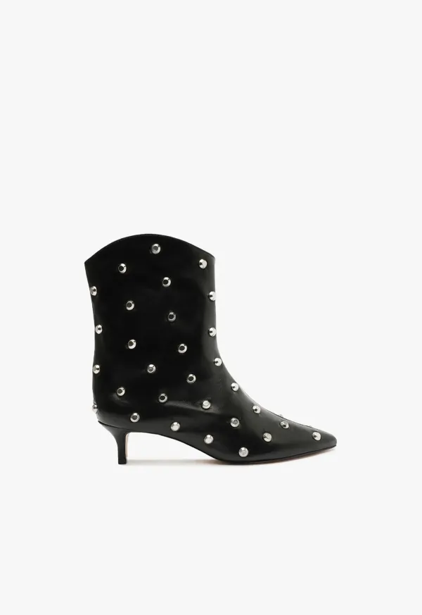 Maryann Leather Bootie - Black