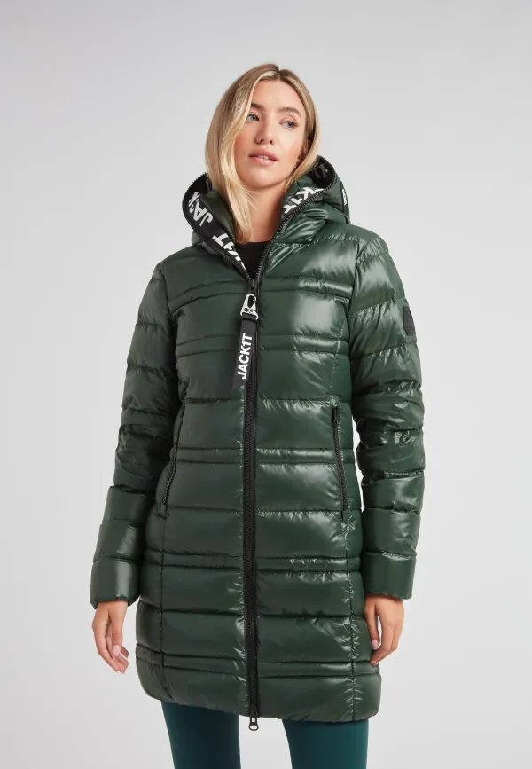 R4D Tramline Down Coat Lux Emerald - Emerald/Black