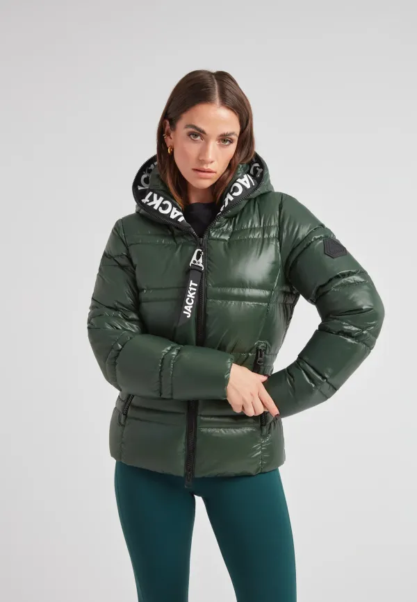 R4D Tramline Puffer Racer Jacket Lux Emerald - Emerald/Black