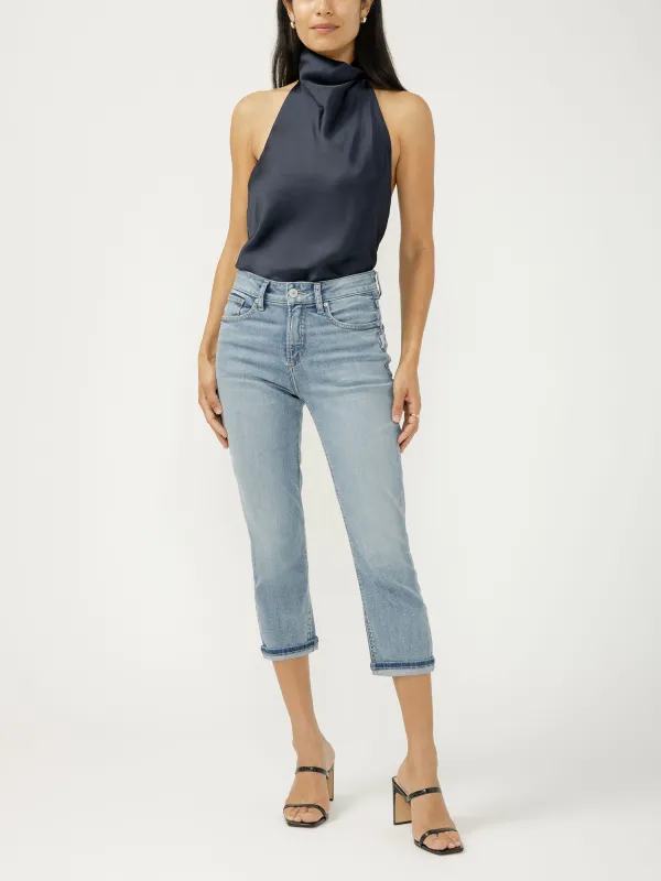 Womens Avery High Rise Luxe Stretch Capri (Orlando) Size 36 by Silver Jeans