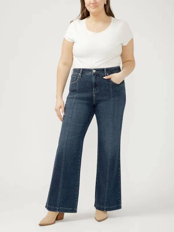 Womens Avery High Rise Trouser Leg Jeans Plus Size (Soul) Size 12W by Silver Jeans