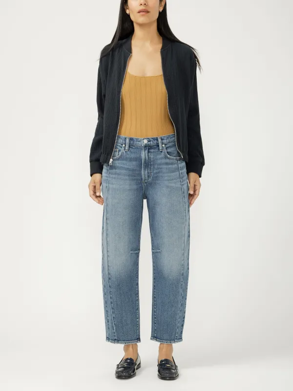 Womens High Rise Slim Barrel Leg Jeans (Lindon) Size 27 by Silver Jeans