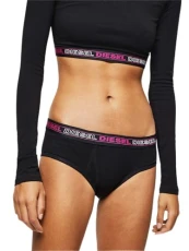 00SEX10TAWA Women's Underwear Piping Logo Cotton Panties, black/ivory, S