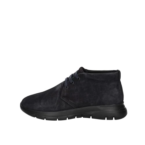09a2 Men's Casual Ankle Boots in Real Suede Blue Flexible Lightweight Wedge, blue, 10 UK