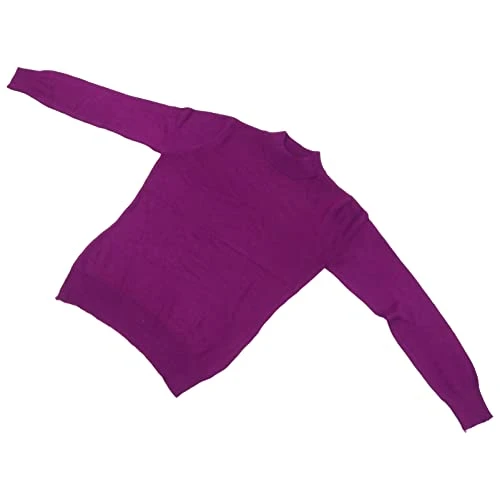 1 Pc cardigan bottoming shirt Girls Knitted Clothes turtleneck knit sweater wool sweater crewneck sweater shirts Women Wool Knitwear Miss purple long sleeve wool blend Jacket