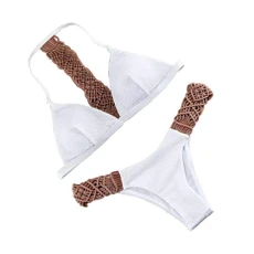 1 Set Rope Bikini Two Bathing Suits for Women Womens Swim Suit Women Beach Women Bikini Tie Back Bikini Womens Bathing Suit Bikini Tops Swimsuit Split White Polyester Miss 1 Set Rope Bikini Two Bathing Suits for Women Womens Swim Suit Women Beach Women Bikini Tie Back Bikini Womens Bathing Suit Bikini Tops Swimsuit Split White Polyester Miss