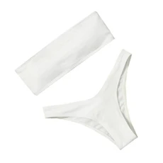 1 Set Swimsuit Beach Swimwear Bikinis Bathing Suit Strapless Bikini Swimming Clothes Summer Bikini Womens Swimming Accessories Lace up Two Piece Suit Tube Women's White 1 Set Swimsuit Beach Swimwear Bikinis Bathing Suit Strapless Bikini Swimming Clothes Summer Bikini Womens Swimming Accessories Lace up Two Piece Suit Tube Women's White