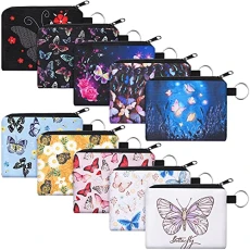 10 Pieces Small Coin Purse Boho Change Purse Pouch Mini Wallet Coin Bag with Zipper Exquisite Present for Women Girls on Valentine's Day, Assorted, 4.52 x 3.74 Inch, Butterfly and Flower 10 Pieces Small Coin Purse Boho Change Purse Pouch Mini Wallet Coin Bag with Zipper Exquisite Present for Women Girls on Valentine's Day, Assorted, 4.52 x 3.74 Inch, Butterfly and Flower