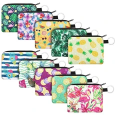 10 Pieces Small Coin Purse Boho Change Purse Pouch Mini Wallet Coin Bag with Zipper for Women Girls, Multicolored, L 10 Pieces Small Coin Purse Boho Change Purse Pouch Mini Wallet Coin Bag with Zipper for Women Girls, Multicolored, L