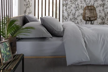 1000 Thread Count Cotton Double Fitted Sheet Platinum - Silver