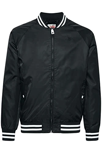 10356MM IDKevin College Jacket Men's Transition Jacket Men's Jacket Ribbed Cuffs Regular Fit Robust Polyester Quality, Black (999), L