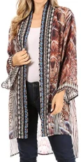 1043 - Aremi Women Floral Printed Open Front Cardigan Top Boho Casual Short Sleeve - 485 - OS 1043 - Aremi Women Floral Printed Open Front Cardigan Top Boho Casual Short Sleeve - 485 - OS