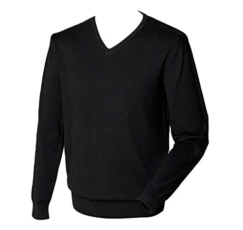 12 Gauge Mens V Neck Jumper Sweater - 4 Colours/Size XXS - Navy - 2XS