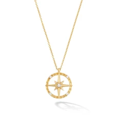 14k Gold & Diamond True North Pendant