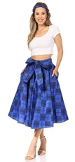 16321-2 - Second African Dutch Ankara Wax Print Full Circle Skirt - 613-blue - OS 16321-2 - Second African Dutch Ankara Wax Print Full Circle Skirt - 613-blue - OS