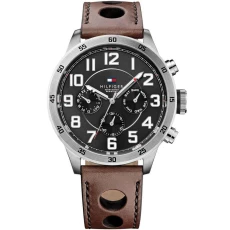 1791049 Trent Multifunction Brown Leather Mens Watch