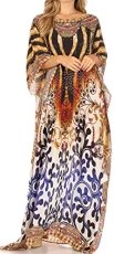 1820 - Jabari Women's Maxi Short Sleeve Long Beach Kaftan Dress Boho Loose Gown - OW15-White - OS 1820 - Jabari Women's Maxi Short Sleeve Long Beach Kaftan Dress Boho Loose Gown - OW15-White - OS