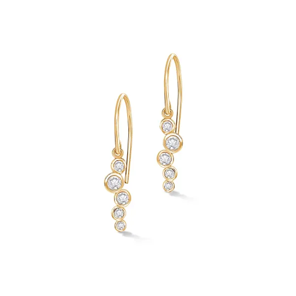 18k Diamond Small Cascade Drop Earrings - 033ct