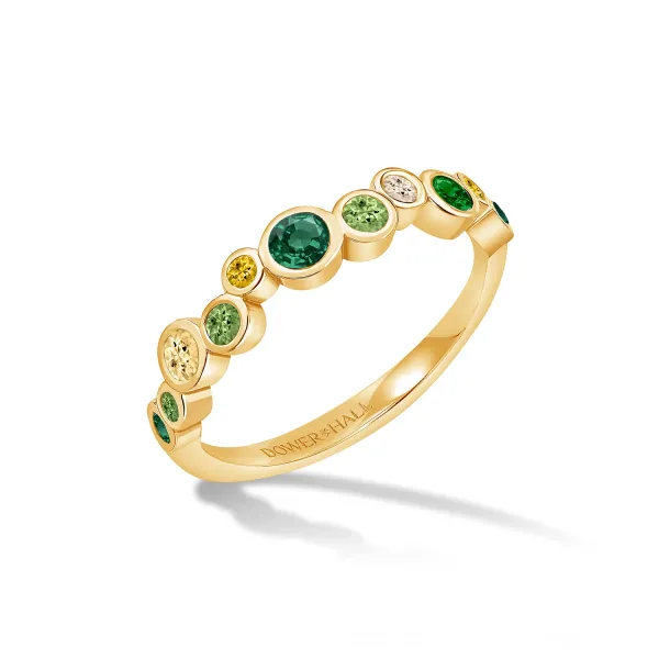18k Emerald Citrus Green Cascade Ring - 050ct