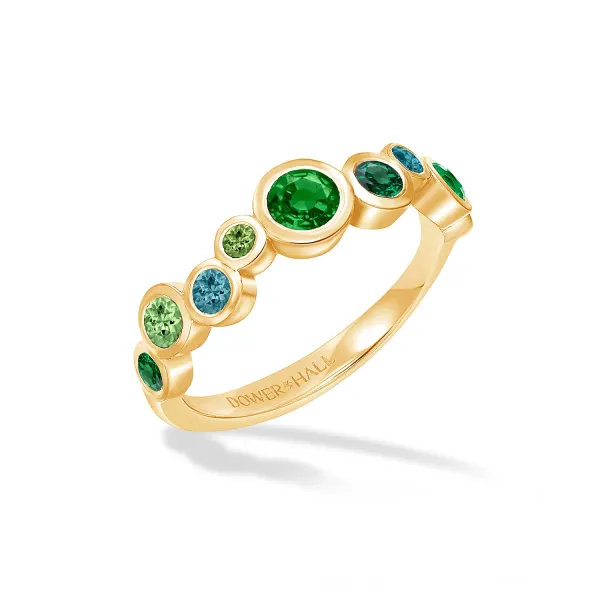 18k Emerald Green Cascade Ring - 075ct