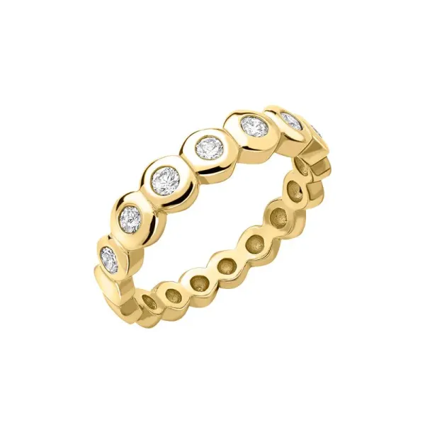 18k Gold & Diamond Dotty Half Eternity Ring - 033ct