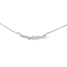 18k Gold & Diamond Small Cascade Bar Necklace