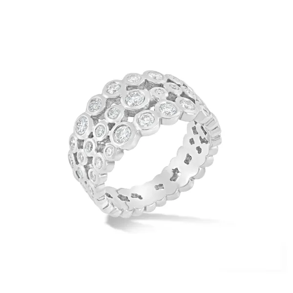 18k Gold & Diamond Triple Row Dotty Ring - 100CT