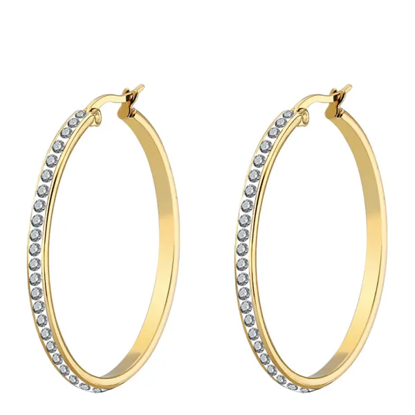 18K Gold Embelished Classic Hoop Earrings