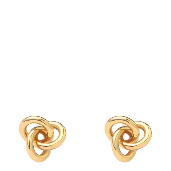 18K Gold Love Knot Polished Earrings