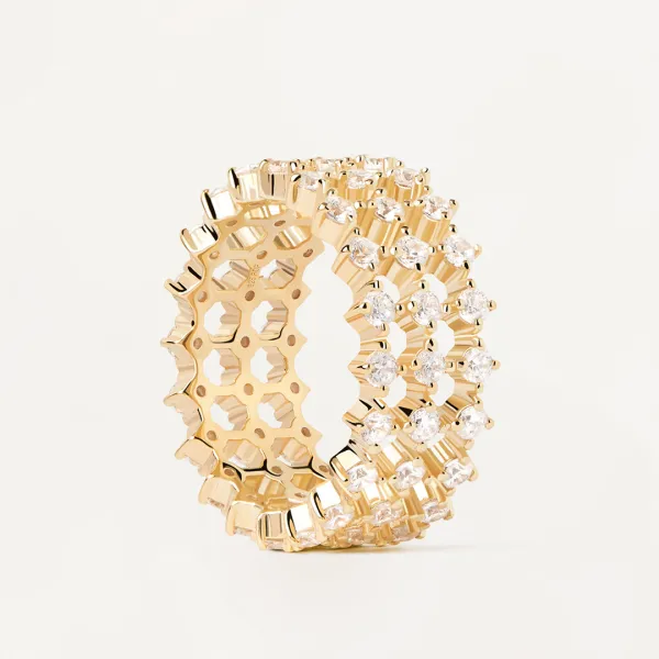 18K Gold Plated Dumbo Ring - Size L/M