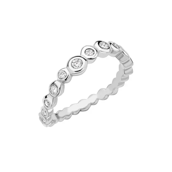 18k Gold Undulating Half Eternity Ring - 025ct