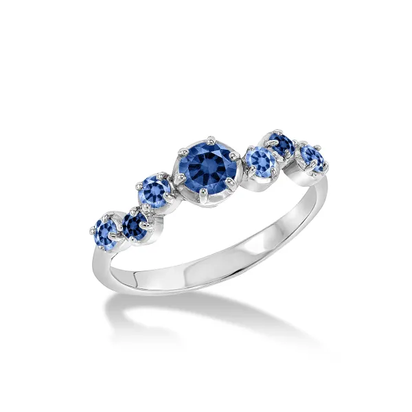 18k Sapphire Stargazer Ring - 075ct
