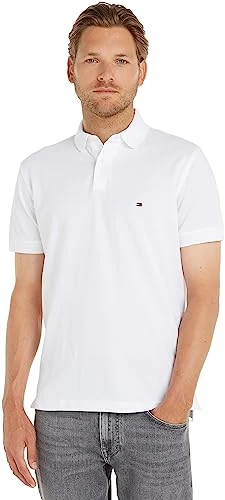 - 1985 Classic Fit Mens Polo Shirts - Button Down Collar - Stretch Cotton - Embroidered Tommy Logo -