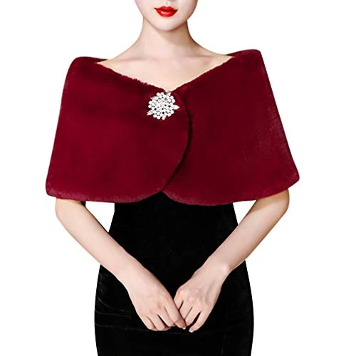 1pc Wedding Wrap Winter Wedding Shawl Wedding Shawl Wrap Girl Scarf Fuzzy Scarf Wedding Shawl Fuax Shoulder Cape Bride Wrap Shawl Coat Wrapped Wrap Dress Bridesmaid