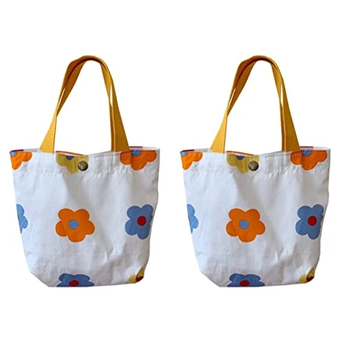 2 Pcs Cotton Linen Canvas Bag Creative Shoulder Bag Girl Floral Canvas Bag Ladies Bags Ladies Crossbody Bags Large Crossbody Purse Ladies Handbags Japanese-style Travel Hand Bag