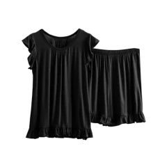 2 Piece Ladies Short Pyjamas Sets Plus Size 14-28 Crew Neck Sleeveless Vest Tops and Shorts Loungewear Modal Short Pjs for Women Sets Soft Comfy Nightwear Sleepwear Suits Sale