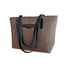 2024 New Female Big Capacity Handbags,Shopping Travel Simple Shoulder Bags,Women'S Single Shoulder Bag,Large Capacity Tote Bag Solid Color All-Match Shopping Handbag (coffee)