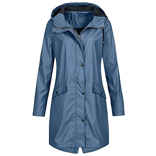 2024 Womens Mid-length Jacket Rainproof Windproof autumn winter Hooded rushing coat Outdoor Long Sle