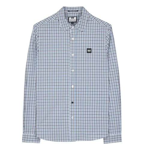 2303 Lisbon House Check Long Sleeve Shirt - Blue Medium Blue